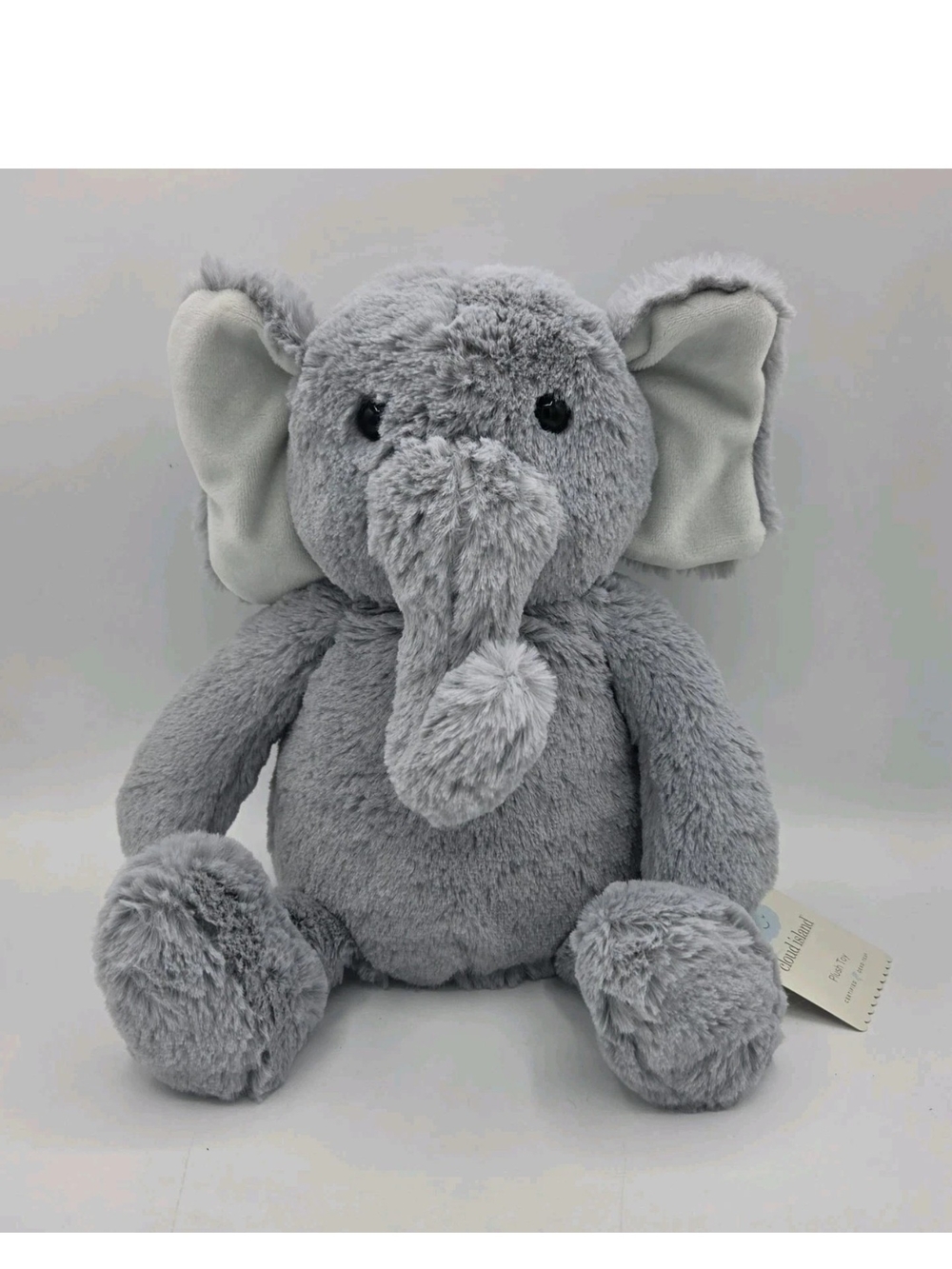 Cloud Island Elephant Plush Gray Fuzzy Soft Target Baby Lovey Nursery Toy 12"